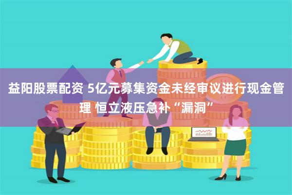 益阳股票配资 5亿元募集资金未经审议进行现金管理 恒立液压急补“漏洞”