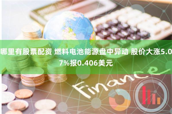 哪里有股票配资 燃料电池能源盘中异动 股价大涨5.07%报0.406美元